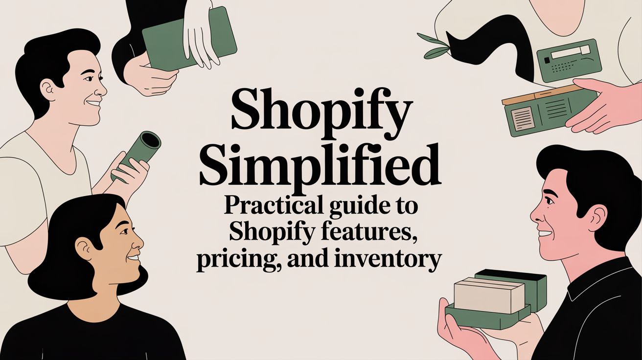 Shopify Simplified: Practical Guide to shopify features, pricing, and inventory cover image